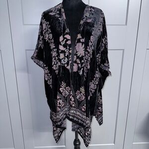 Good Heart by Matilda Jane Velvet Floral Sheer Kimono XS/S Boho Oversized Light